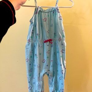 Blue Aquarium Theme Jumpsuit - Size 6-12 Months